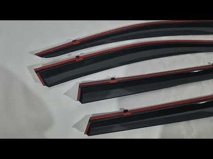 Window Deflectors with Chrome Trim Niken Luxury (4 pcs) for Volkswagen Touareg 2010-2018 - video 1