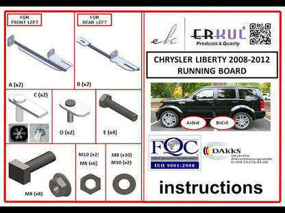 Side Steps Fullmond (2 pcs, Aluminum) for Jeep Cherokee/Liberty 2007-2013 - video 1
