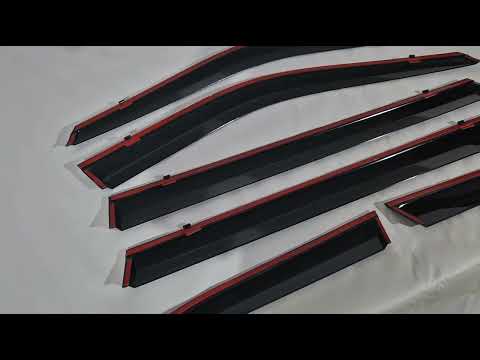 Window Deflectors with Chrome Trim Niken Luxury (6 pcs) for Toyota Highlander 2019- - video 1