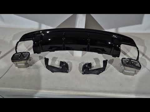 Rear Diffuser Black (CLA45 Design with Tips) for Mercedes CLA C117 2013-2019 - video 1