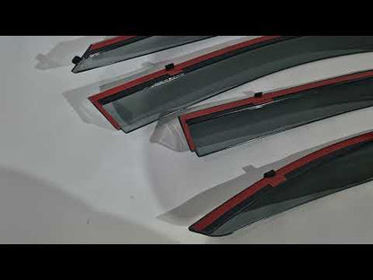 Window Deflectors with Chrome Trim Niken Luxury (4 pcs) for Hyundai Elantra (HD) 2006-2011 - video 1