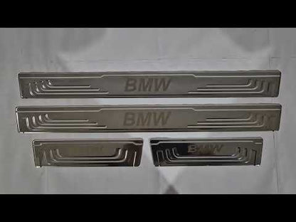 Universal Door Sill Protectors BMW V-2 (4 pcs, Stainless Steel) for BMW - video 1