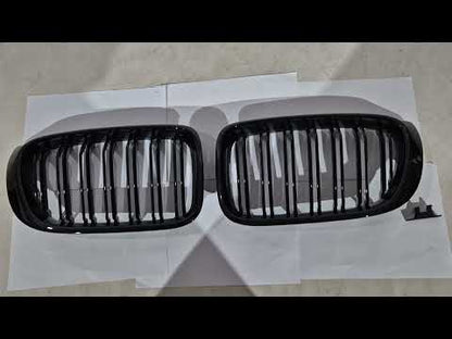 Kidney Grilles M-Look (2014-2018, Gloss Black) for BMW X3 F25 2011-2018 - video 1