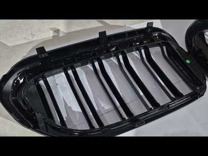 Kidney Grilles M-Look (2017-2020, Gloss Black) for BMW 5 Series G30/G31 2017-2023 - video 1
