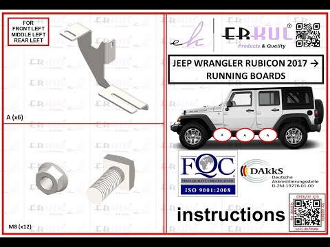 Side Steps Allmond Black (2 pcs, Aluminum) for Jeep Wrangler 2018- - video 1