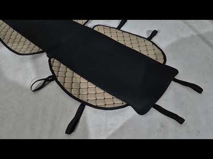 ECO seat cover and fabric (1 pc, Beige with black thread + fabric) - image 1