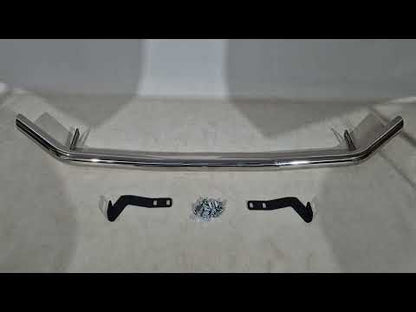 Front bumper guard ST008 (2017-2021, stainless steel) for Nissan Qashqai 2014-2021 - video 1
