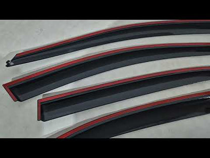 Window Deflectors with Chrome Trim Niken Luxury (EU, 4 pcs) for Volkswagen Jetta 2011-2018 - video 1