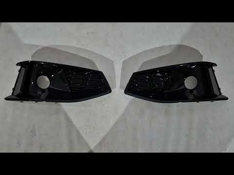 Fog Light Grilles RS-Style (2020-2022, 2 pcs, Black) for Audi A4 B9 2015-2024 - video 1