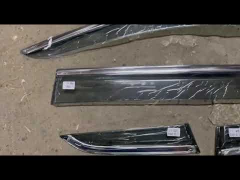 Window Deflectors with Chrome Trim Niken Luxury (Long, 6 pcs) for Volkswagen Tiguan 2016-2023 - video 2