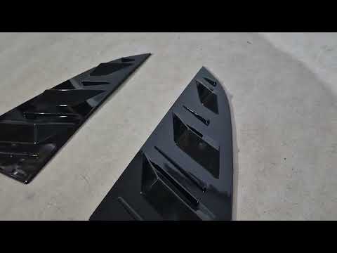 Rear Window Covers DPT (Gloss Black, 2pcs) for Volkswagen Polo 2010-2017 - video 1