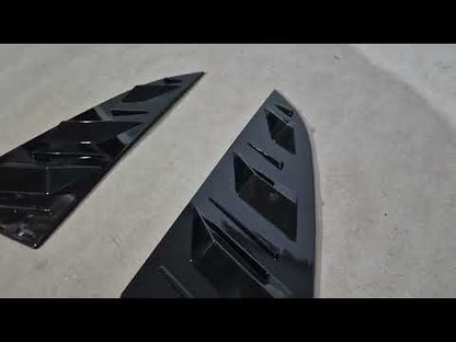 Rear Window Covers DPT (Gloss Black, 2pcs) for Volkswagen Polo 2010-2017 - video 1