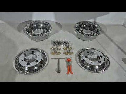 Stainless Steel Wheel Covers OEM (2-ring, 4 pcs) for Iveco Daily 2014- - video 1