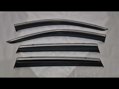 Window Deflectors with Chrome Trim Niken Luxury (4 pcs) for Jeep Cherokee KL 2013- - video 1
