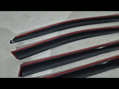 Window Deflectors with Chrome Trim Niken Luxury (SW, 4 pcs) for Skoda Octavia III A7 2013-2019 - video 1