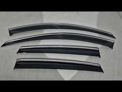 Window deflectors with chrome trim (4 pcs, Niken) for Opel Antara 2006-2017 - video 1