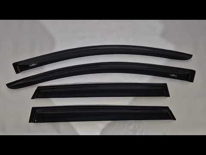 Window deflectors for 7-seater (4 pcs, HIC) for Nissan Qashqai 2010-2014 - video 1