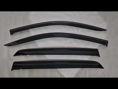 Window deflectors with chrome trim (4 pcs, Niken) for Toyota Hilux 2015- - video 1