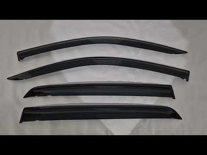 Window deflectors with chrome trim (4 pcs, Niken) for Toyota Hilux 2015- - video 1