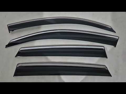 Window Deflectors with Chrome Trim Niken Luxury (4 pcs) for Audi Q5 2008-2017 - video 1