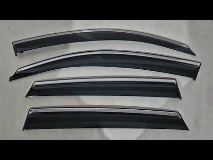 Window Deflectors with Chrome Trim Niken Luxury (4 pcs) for Audi Q5 2008-2017 - video 1