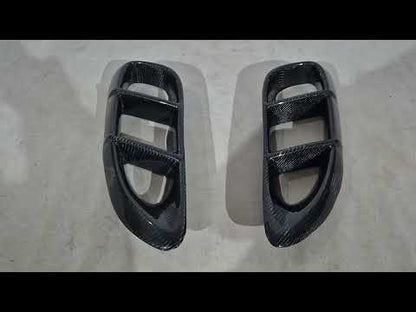 Rear Fender Covers (for GT4, Carbon) for Porsche Boxster/Cayman 982 (718) 2016- - video 1