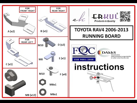Mounting brackets for side steps for Toyota Rav 4 2006-2013 - video 1