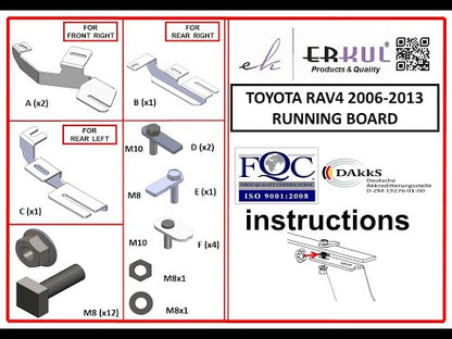 Mounting brackets for side steps for Toyota Rav 4 2006-2013 - video 1