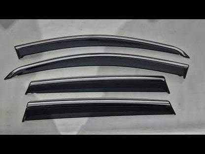 Window Deflectors with Chrome Trim Niken Luxury (4 pcs) for Dacia Duster 2008-2018 - video 1