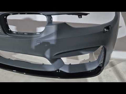 Front Bumper Lip DPT V-2 (For M4, Gloss Black) for BMW 4 Series F-32 2012-2020 - video 2