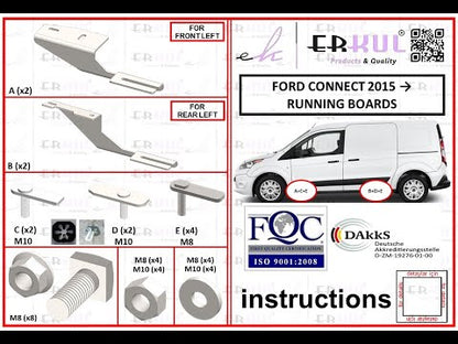 Mounting brackets for side steps for Ford Connect 2014-2021 - video 1