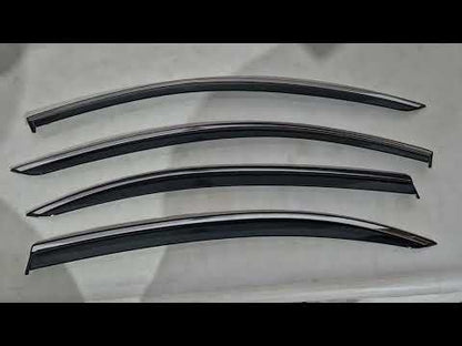 Window Deflectors with Chrome Trim Niken Luxury (Long, 4 pcs) for Mercedes S-сlass W221 2005-2013 - video 1
