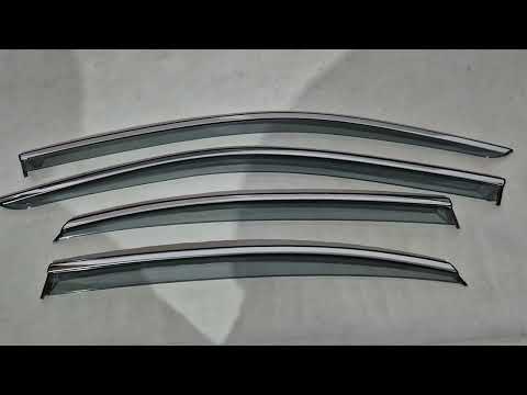 Window wind deflectors with chrome trim Niken Luxury (for Sedan, 4 pcs) for Volkswagen Passat B9 2023- - video 1