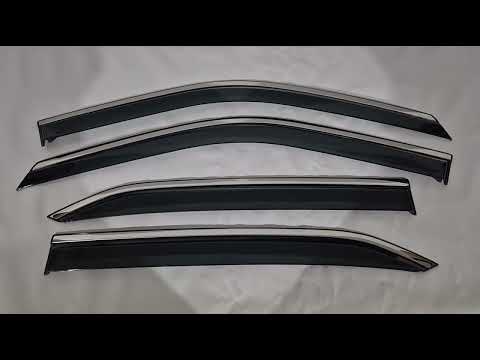Window Deflectors with Chrome Trim Niken Luxury (4 pcs) for Mitsubishi Eclipse Cross 2017- - video 1