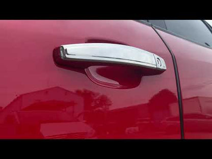 Chrome Door Handle Covers SLIM (4 pcs, Stainless Steel, Omsa) for Opel Astra J 2009-2015 - video 1