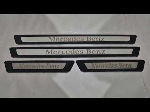 Universal Door Sill Protectors Mercedes V-3 (4 pcs, Stainless Steel) for Mercedes - video 1