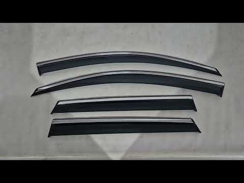 Window Deflectors with Chrome Trim Niken Luxury (2018-2022, 4 pcs) for Skoda Karoq 2018- - video 1