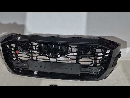 Front Grille RSQ-Style with ACC (2018-2023, black) for Audi Q8 2018- - video 1