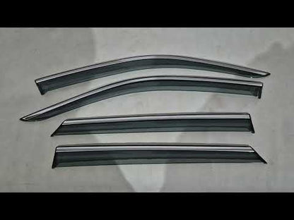 Window Deflectors with Chrome Trim Niken Luxury (HB, 4 pcs) for Skoda Fabia 2014-2021 - video 1