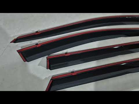 Window Deflectors with Chrome Trim Niken Luxury (4 pcs) for Volkswagen ID.4 2020- - video 1