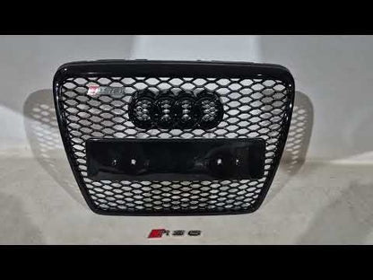 Front Grille RS-Style (black) for Audi A6 C6 2004-2011 - video 1