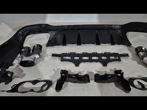Rear diffuser with exhaust tips (AMG43 Design) for Mercedes GLC X253 2015-2022 - video 1