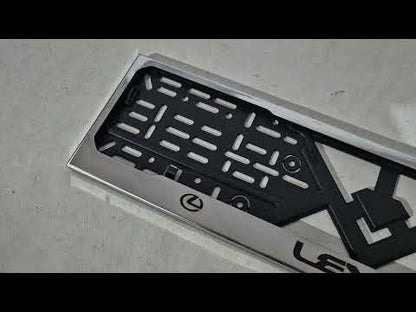 License Plate Frame Chrome (1 pc, Stainless Steel) for Lexus - video 1
