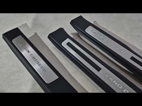 Illuminated door sill plates (4 pcs) for Toyota Land Cruiser 300 2021- - video 1