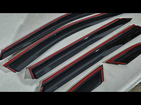 Window Deflectors with Chrome Trim Niken Luxury (6 pcs) for MG HS 2018- - video 1