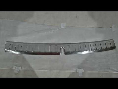 Rear bumper sill protector Carmos (2024+, stainless steel, matte) for BMW iX (I20) 2022- - video 1
