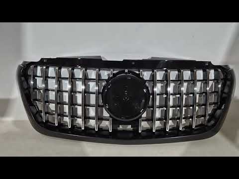 Radiator Grille Trim (Metal, Black) for Mercedes Sprinter W907/W910 2018- - video 2