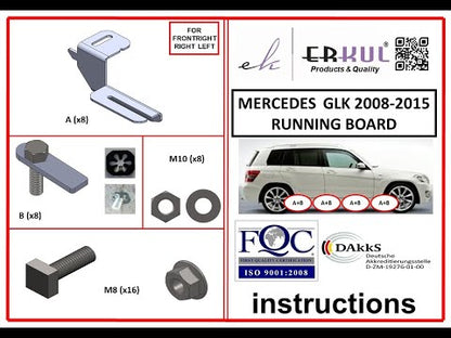 Mounting brackets for side steps for Mercedes GLK сlass X204 2008-2015 - video 1