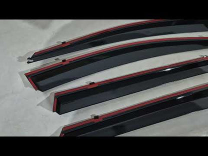 Window Deflectors with Chrome Trim Niken Luxury (4 pcs) for Kia Sorento III UM 2014-2020 - video 1