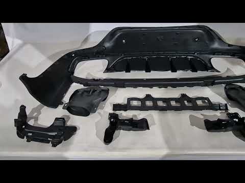 Rear Diffuser with Tips Black (AMG63 Design) for Mercedes GLC coupe C253 2016-2023 - video 1